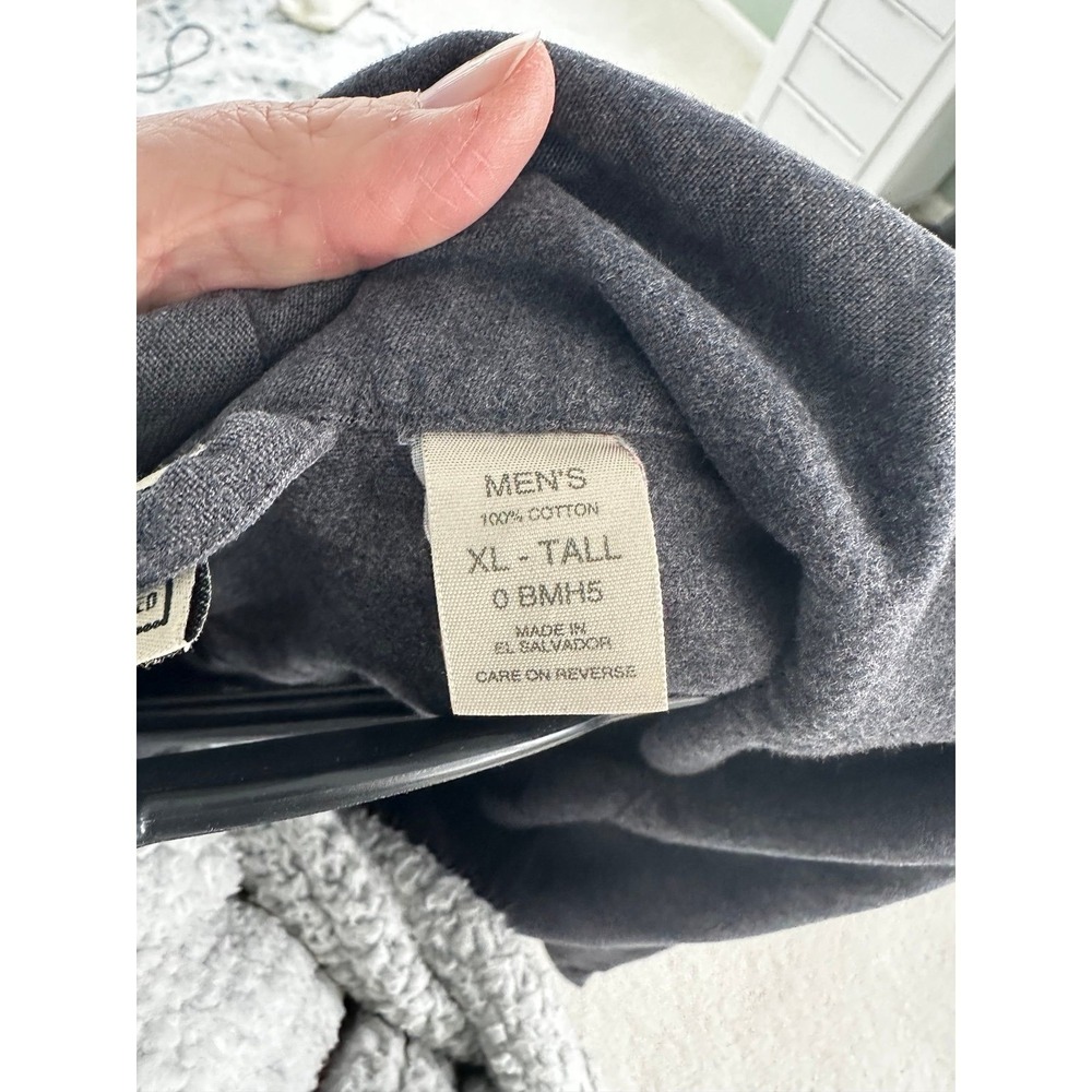 Men's L.L. Bean Gray bath robe cotton size XL Tall - Picture 7 of 8